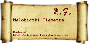 Malobiczki Fiametta névjegykártya